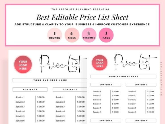 Download PRICE LIST Template Editable Restaurant - Editable Collection