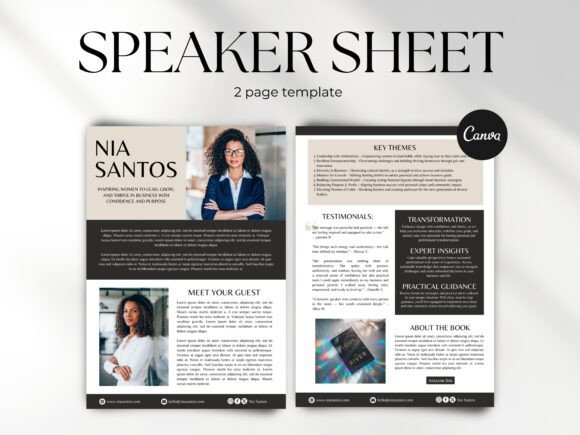 Download Editable Speaker Media Kit Template - Editable Collection