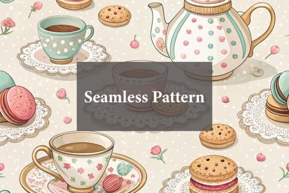 Download Tea Time Pastel Graphics Pattern - Graphic Collection