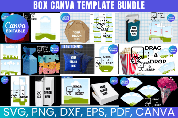 Download Box Canva Editable Template Bundle - Editable Collection