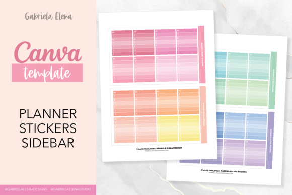 Download Canva Editable Planner Stickers Sidebar - Editable Collection