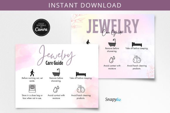 Download Jewelry Care Guide CANVA Editable - Editable Collection
