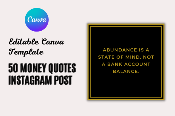 Download Money Quotes Editable Canva Template - Editable Collection