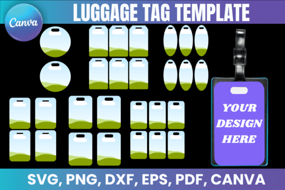 Download Luggage Tag Template, Canva Editable Tag - Editable Collection