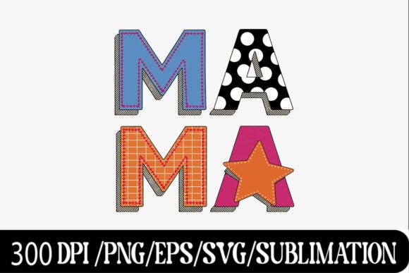 Download Patchwork Polka Star MAMA Letter Art - Premium Resources