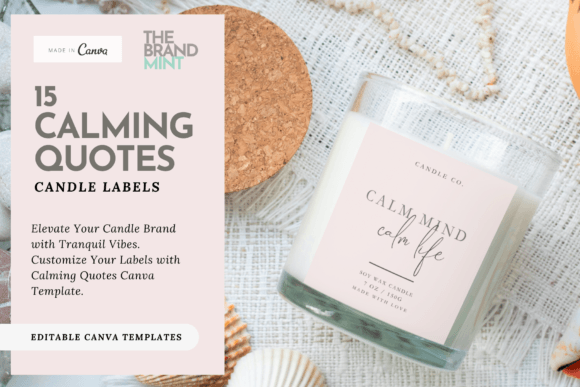 Download 15 Calming Quotes Candle Labels Editable - Editable Collection