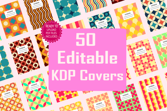 Download KDP Cover Bundle, 50 Editable Notebook - Editable Collection