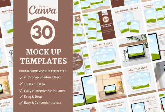 Download 30 Instagram Mockups Editable in Canva - Editable Collection