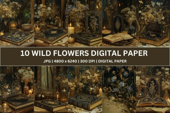 Download 10 Dark Academia Botanical Digital Paper - Botanical Collection