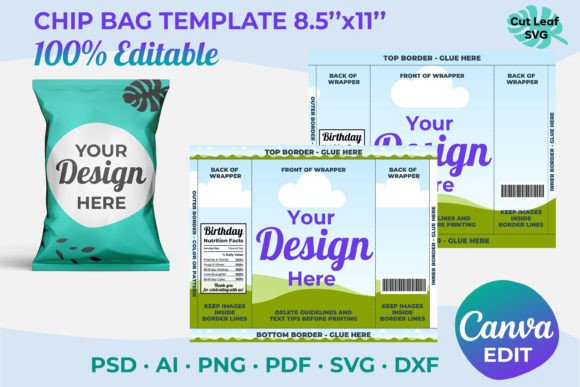 Download Blank Chip Bag Template | Canva Editable - Editable Collection