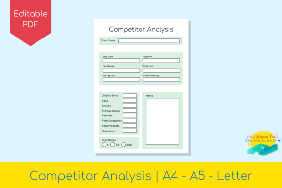 Download Competitor Analysis Editable Planner - Editable Collection