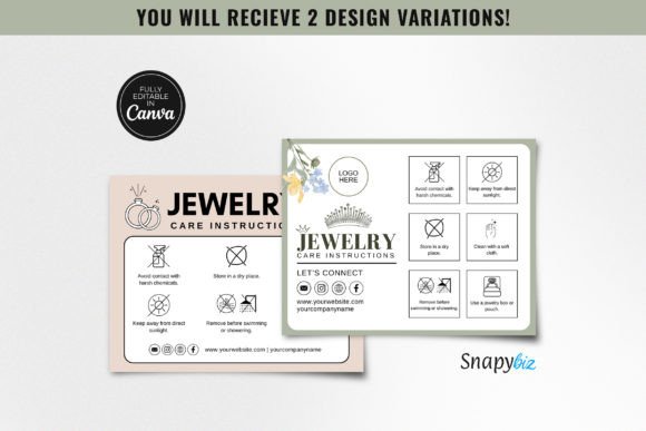 Download Jewelry Care Instructions Editable Canva - Editable Collection