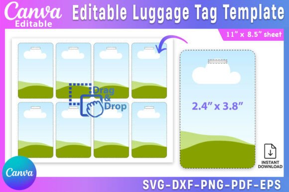 Download Canva Editable Luggage Tag Template - Editable Collection