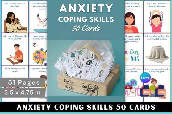 Download Anxiety Coping Skills Cards Editable - Editable Collection
