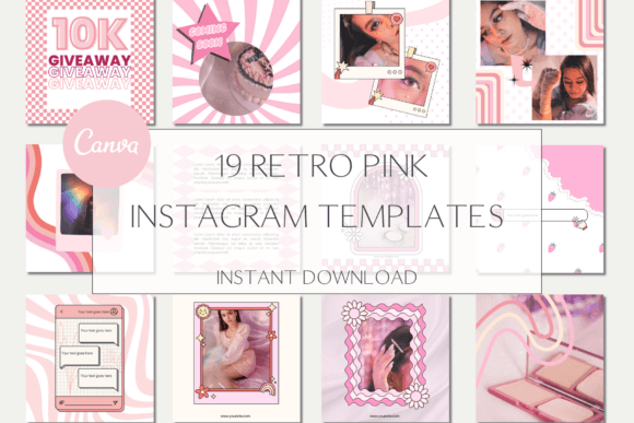 Download Pink Retro Instagram Editable Template - Editable Collection
