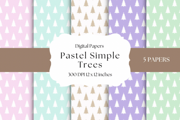 Download Pastel Simple Trees Digital Papers - Premium Resources