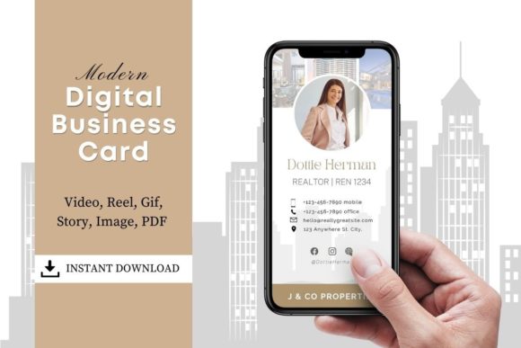 Download Editable Digital Business Card - Canva - Editable Collection